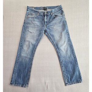 Request Jeans Men's 36x30 Embroidery Studded Pockets Feathering Straight EUC